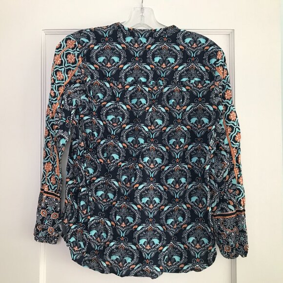 LOFT | Mosaic Split Neck Blouse - Picture 6 of 9